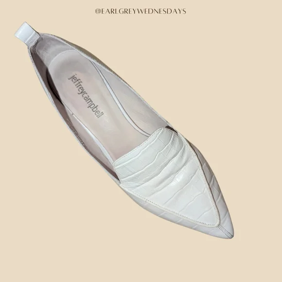 Jeffery Campbell Viona Pointed Toe Croc-Embossed Leather Loafers Size 6.5 - Picture 3 of 7